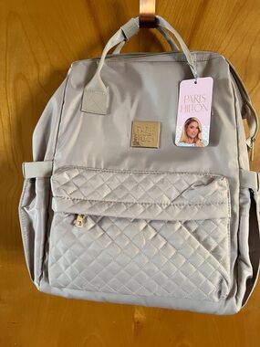 Paris Hilton Quilted Front Backpack in Light Taupe